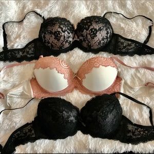 Lace push-up bras size 36C 3 pack